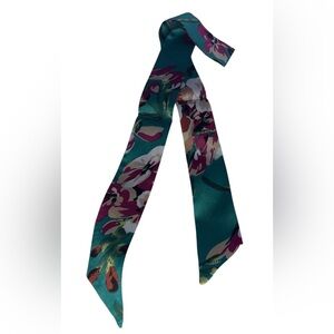 Vintage 80’s Hawaiian Multi floral Silk Twilly Scarf